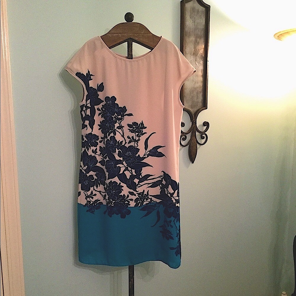 Beautiful two tone and floral print dress